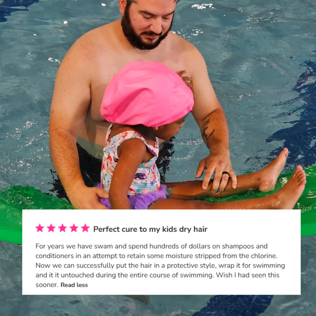 Hairbrella Satin-Lined Waterproof, Adjustable Kid's Swim Cap - Image 9