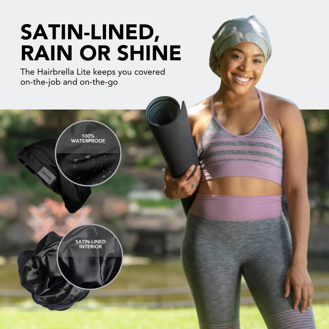Hairbrella Lite Satin-Lined Rain Hat - Image 7