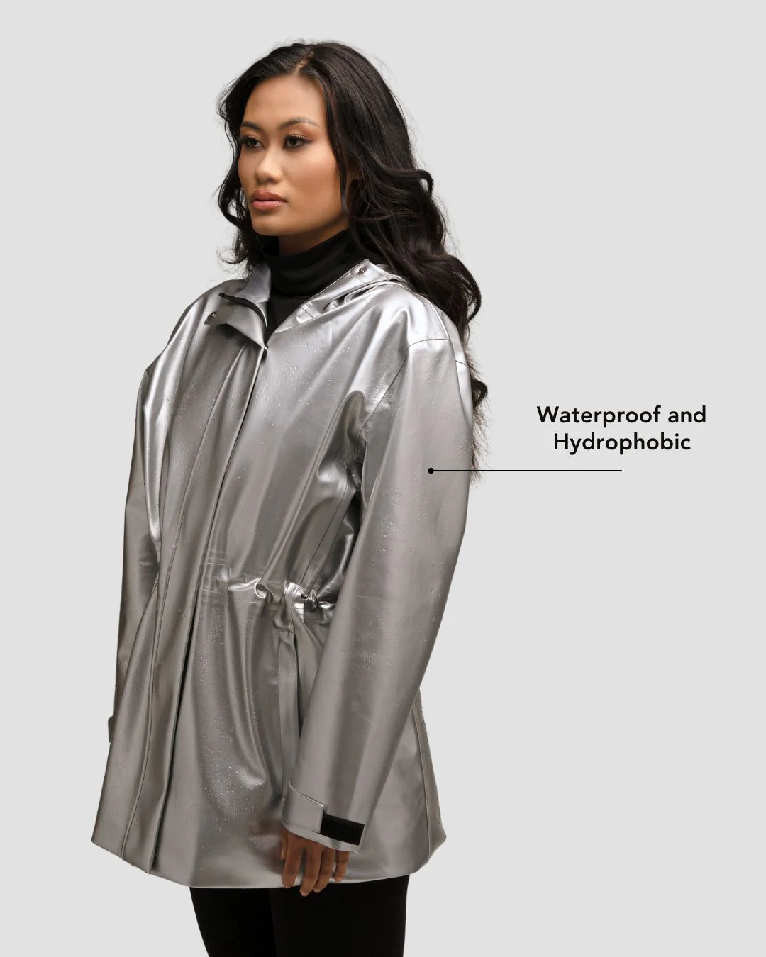Hairbrella Satin-Lined, Waterproof Rain Jacket - Image 6