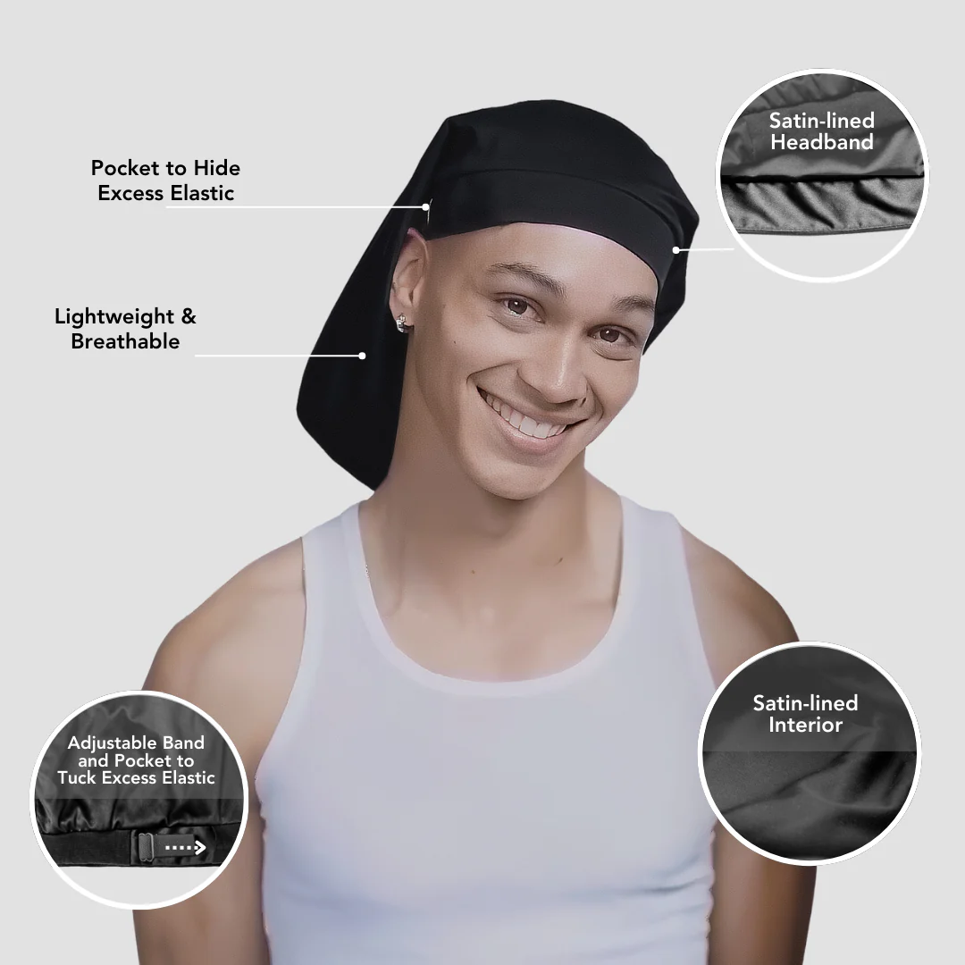 Hairbrella Satin-Lined, Men's Sleep Cap - Bundle (2) - Image 4