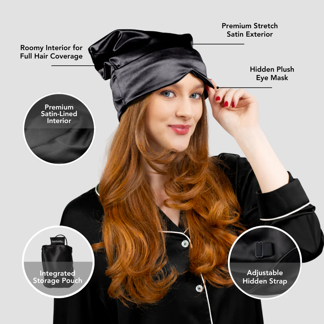 Satin-Lined, Convertible Nap Cap™ with Hidden Eye Mask - Image 2