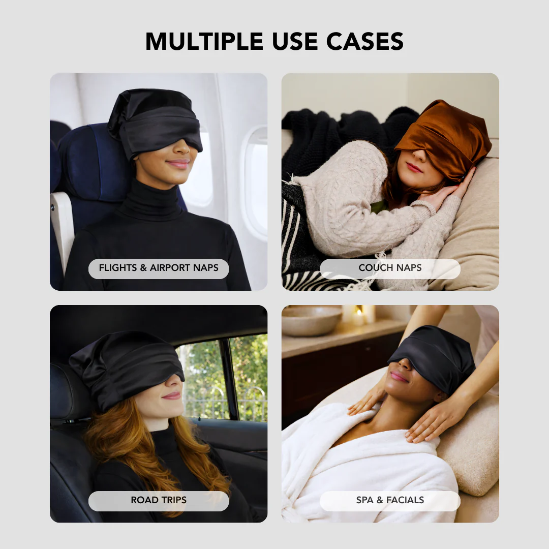 Satin-Lined, Convertible Nap Cap™ with Hidden Eye Mask - Image 3