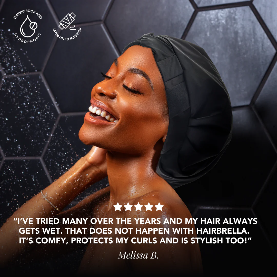 Hairbrella Satin-Lined Waterproof, Adjustable Shower Cap - Image 4