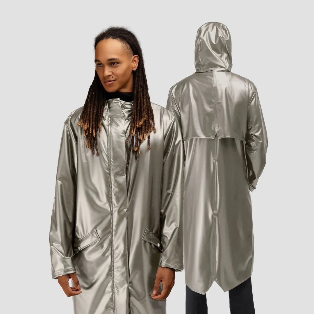 Hairbrella Satin-Lined, Waterproof, Men Long Rain Jacket - Image 13
