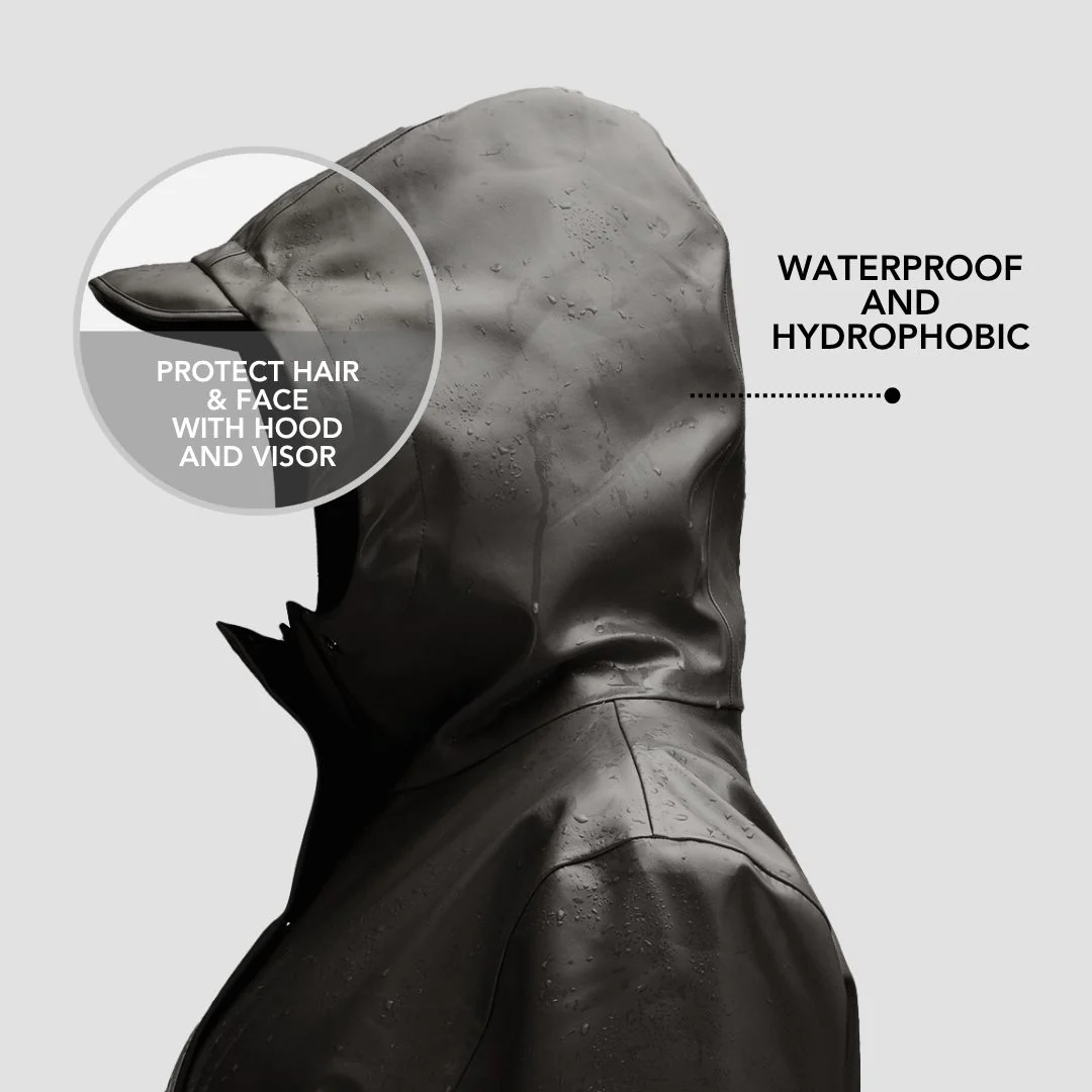 Hairbrella Satin-Lined, Waterproof, Men Long Rain Jacket - Image 4