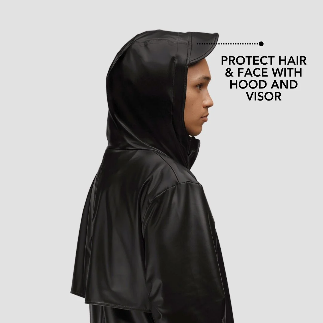 Hairbrella Satin-Lined, Waterproof, Men Long Rain Jacket - Image 5