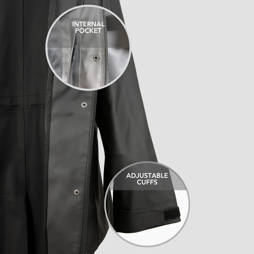 Hairbrella Satin-Lined, Waterproof, Unisex Long Rain Jacket - Image 7