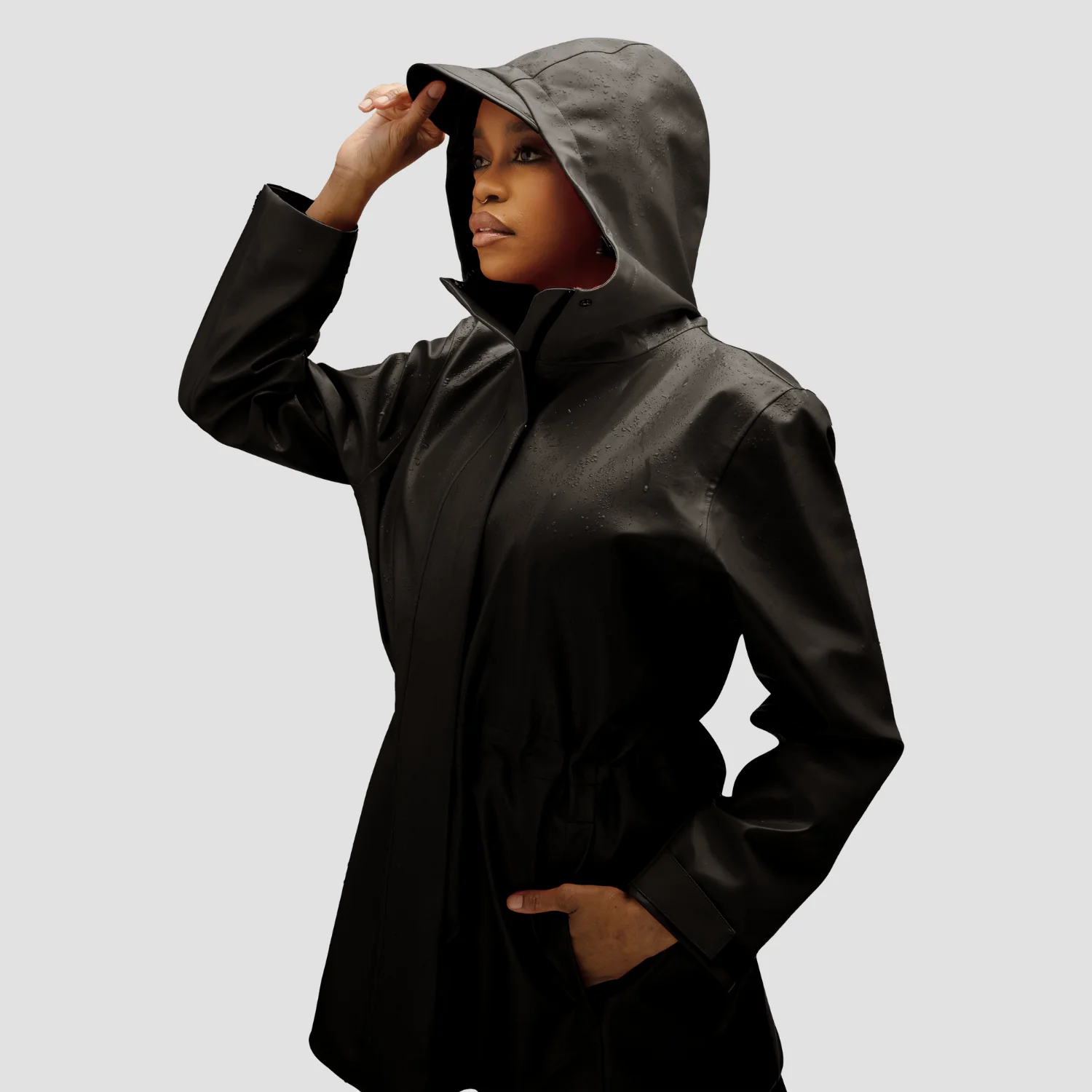 Hairbrella Satin-Lined, Waterproof Rain Jacket - Image 10