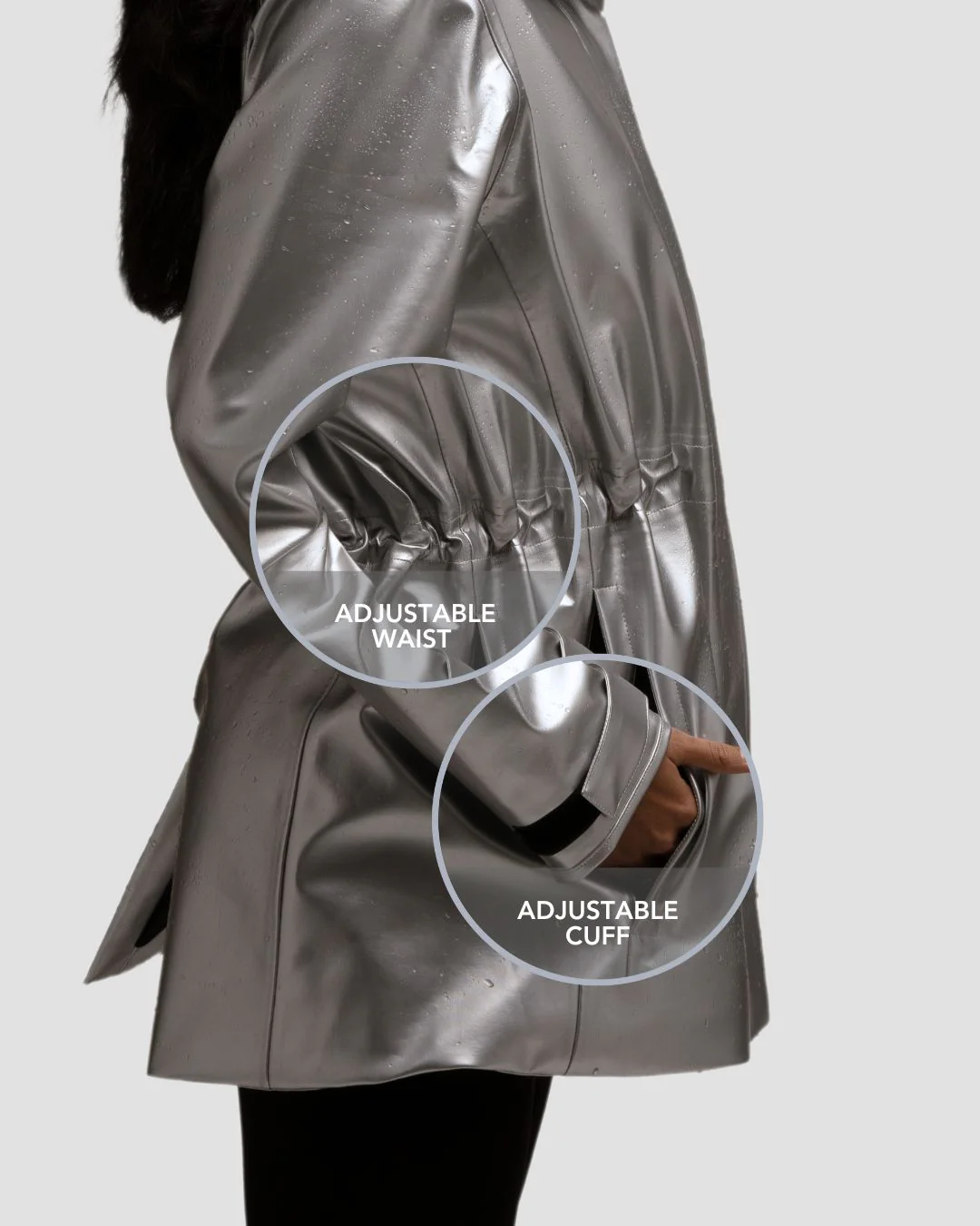 Hairbrella Satin-Lined, Waterproof Rain Jacket - Image 7