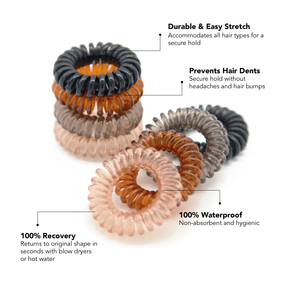 Hairbrella Waterproof Spiral Hair Ties (8 Pack) - Image 4