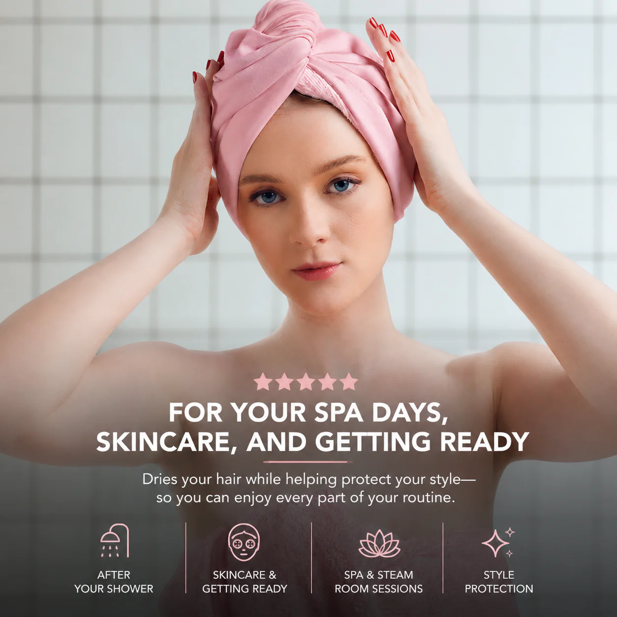 Hairbrella 2-in-1 Satin Twist Towel Turban - Image 6
