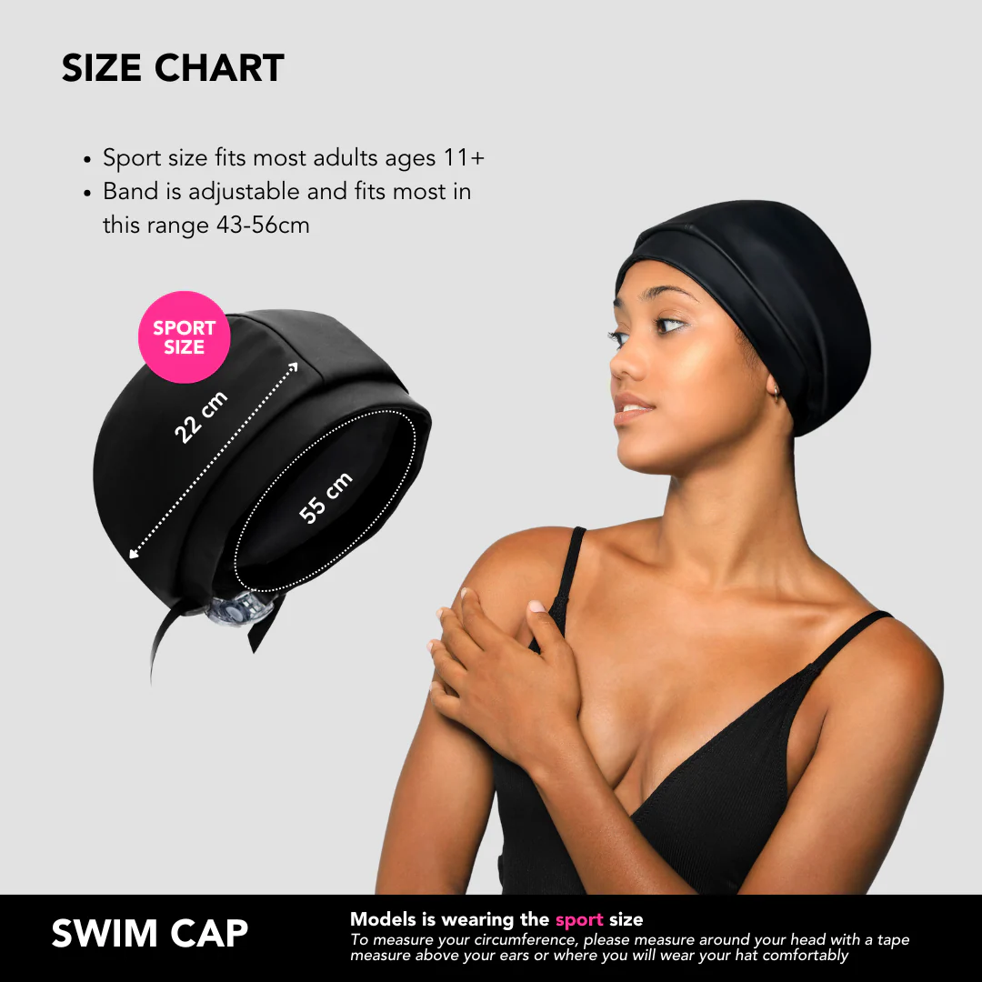 Hairbrella Waterproof, Satin-Lined, Adjustable Sport Swim Cap - Image 9