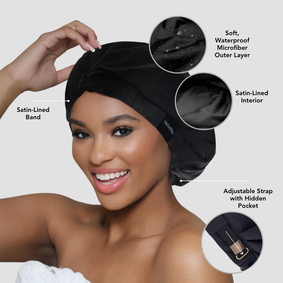 Singles Day Self-Care Trio: 1 Sleep Cap, 1 Shower Cap & A Free Headband - Image 4