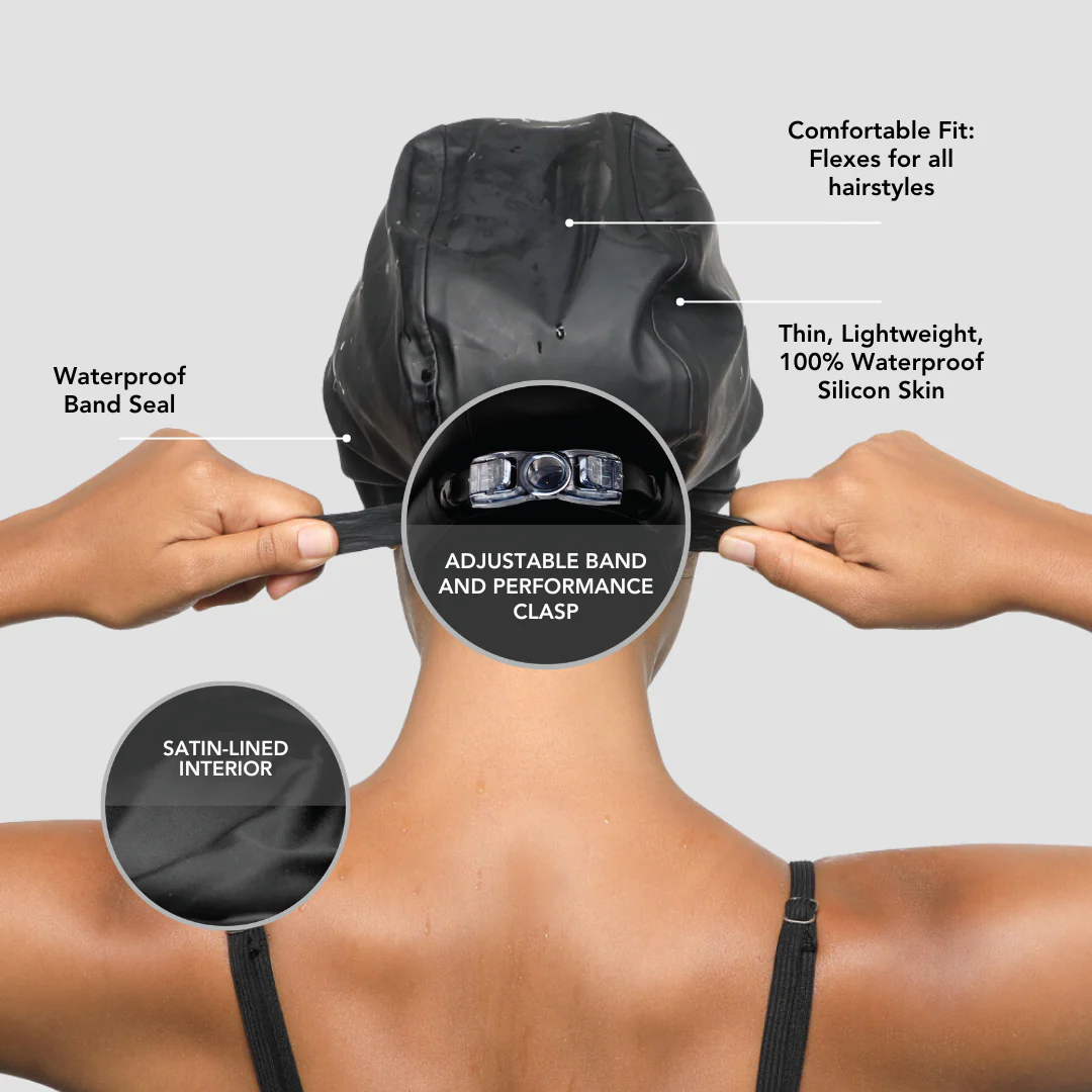 Hairbrella Satin-Lined Waterproof, Adjustable Swim Cap - Image 2