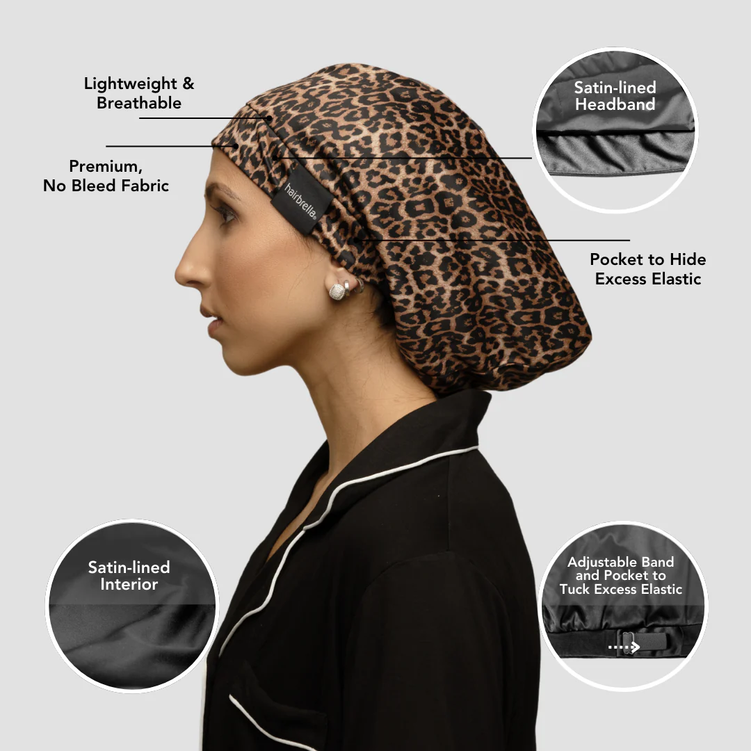 The Ultimate Hair Protection Trio: Shower Cap + Sleep cap + Twist-Front Headband - Image 3