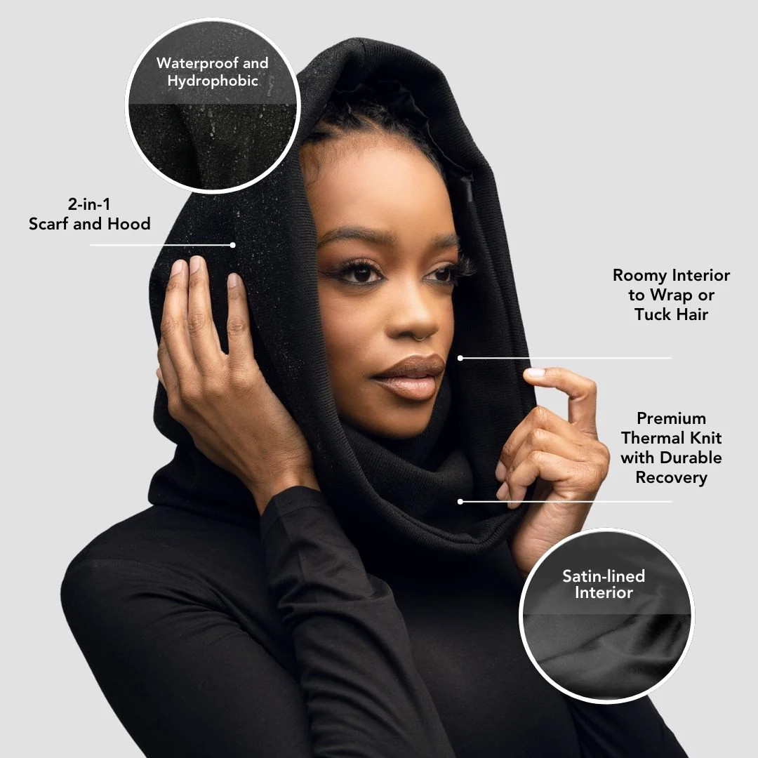 Satin Lined, Waterproof Infinity Rain Scarf - Image 2